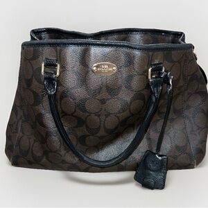 Coach Dark Brown and Black Signature Tote